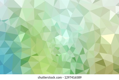 Light Blue, Green vector polygon abstract layout. Geometric illustration in Origami style with gradient.  Textured pattern for your backgrounds.