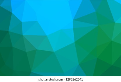 Light Blue, Green vector polygon abstract backdrop. Colorful illustration in abstract style with gradient. The textured pattern can be used for background.