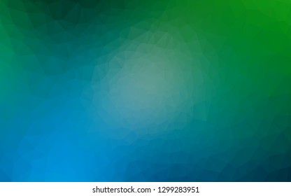 Light Blue, Green vector polygon abstract background. Shining colored illustration in a Brand new style. The best triangular design for your business.