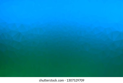 Light Blue, Green vector polygon abstract background. Creative illustration in halftone style with gradient. New texture for your design.