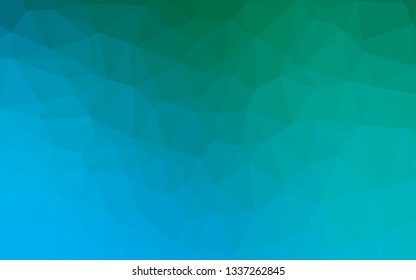Light Blue, Green vector polygon abstract background. Triangular geometric sample with gradient.  New texture for your design.