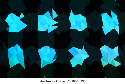 Light Blue, Green vector polygon abstract background. Creative illustration in halftone style with gradient. Triangular pattern for your business design.