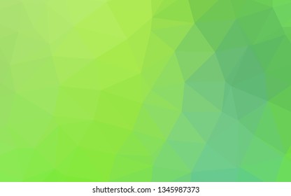 Light Blue, Green vector polygon abstract backdrop. Geometric illustration in Origami style with gradient. Elegant pattern for a brand book.