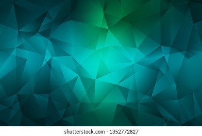 Light Blue, Green vector polygon abstract backdrop. A completely new color illustration in a polygonal style. A new texture for your web site.