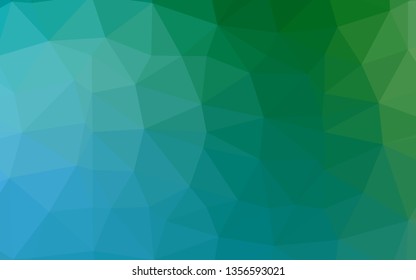 Light Blue, Green vector polygon abstract backdrop. A vague abstract illustration with gradient. Template for your brand book.