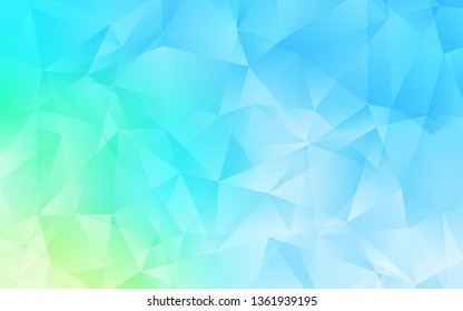 Light Blue, Green vector polygon abstract backdrop. Geometric illustration in Origami style with gradient.  Brand new style for your business design.