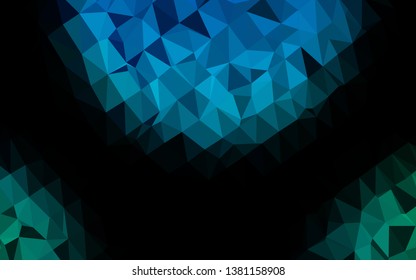 Light Blue, Green vector polygon abstract background. Creative illustration in halftone style with gradient. Polygonal design for your web site.