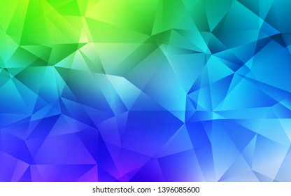 Light Blue, Green vector polygon abstract layout. Shining polygonal illustration, which consist of triangles. Textured pattern for your backgrounds.