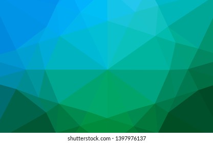 Light Blue, Green vector polygon abstract layout. A completely new color illustration in a vague style. A completely new design for your business.
