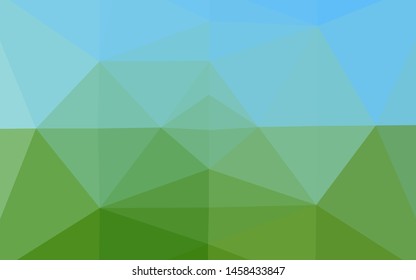 Light Blue, Green vector polygon abstract layout. Geometric illustration in Origami style with gradient. Completely new design for your business.