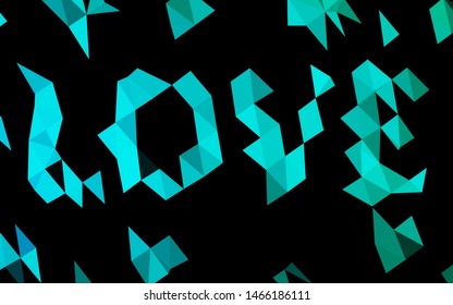 Light Blue, Green vector polygon abstract backdrop. Glitter abstract illustration with an elegant design. Triangular pattern for your business design.