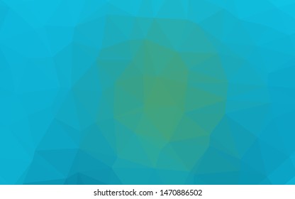 Light Blue, Green vector polygon abstract backdrop. Creative illustration in halftone style with gradient. Template for your brand book.