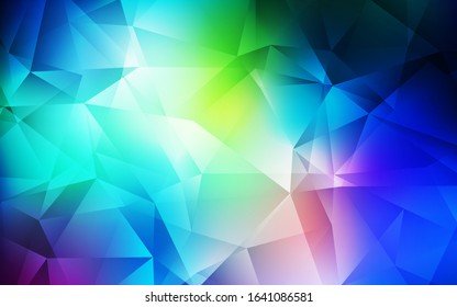 Light Blue, Green vector polygon abstract background. Colorful illustration in polygonal style with gradient. Best triangular design for your business.