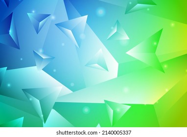 Light Blue, Green vector polygon abstract background. A completely new color illustration in a polygonal style. Brand new design for your business.