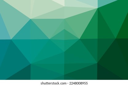 Azul claro, fondo abstracto de polígono vectorial verde. Ilustración abstracta vaga con gradiente. Plantilla completamente nueva para el diseño de su negocio.