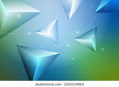Light Blue, Green vector polygon abstract layout. A completely new color illustration in a polygonal style. Brand new design for your business.
