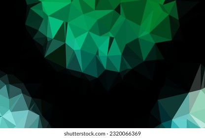 Light Blue, Green vector polygon abstract layout. Shining illustration, which consist of triangles. Template for your brand book.