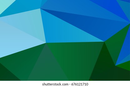 Light Blue, Green vector polygon abstract template. Triangular geometric sample with gradient.  The best triangular design for your business.