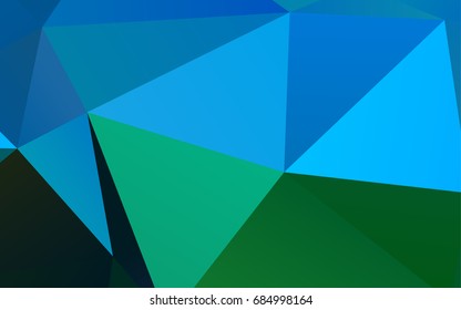 Light Blue, Green vector polygon abstract template. Geometric illustration in Origami style with gradient.  The template can be used as a background for cell phones.