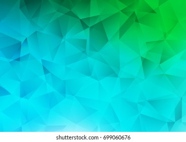Light Blue, Green vector polygon abstract background. Shining illustration, which consist of triangles. The textured pattern can be used for background. Light Blue, Green vector polygon abstract background. Shining illustration, which consist of triangles. The textured pattern can be used for background.