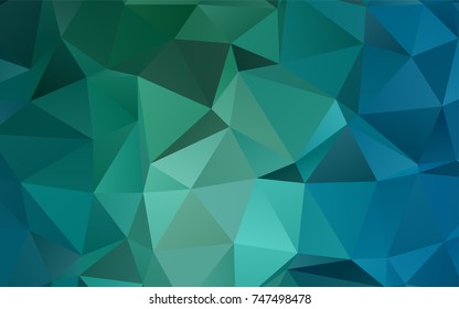 Light Blue, Green vector polygon abstract template. Creative illustration in halftone style with gradient. A new texture for your design.