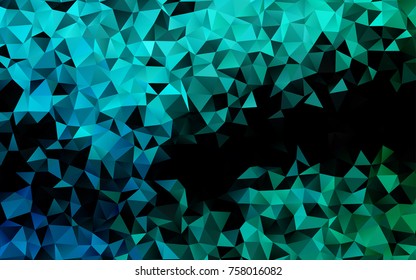 Light Blue, Green vector polygon abstract pattern. Creative geometric illustration in Origami style with gradient. The template can be used as a background for cell phones.