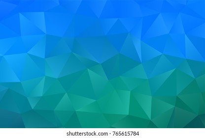 Light Blue, Green vector polygon abstract background. Colorful abstract illustration with gradient. The polygonal design can be used for your web site.