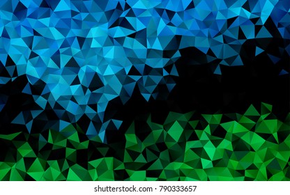 Light Blue, Green vector polygon abstract pattern. Triangular geometric sample with gradient.  The elegant pattern can be used as part of a brand book.