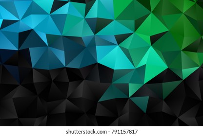 Light Blue, Green vector polygon abstract template. Modern geometrical abstract illustration with gradient. The best triangular design for your business.