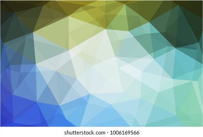 Light Blue, Green vector polygonal illustration, which consist of triangles. Triangular design for your business. Creative geometric background in Origami style with gradient