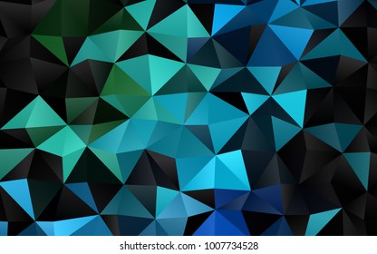 Light Blue, Green vector polygonal background. Creative illustration in halftone style with gradient. A completely new template for your business design.