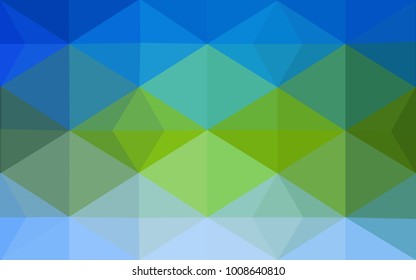 Light Blue, Green vector polygonal illustration, which consist of triangles. Triangular design for your business. Creative geometric background in Origami style with gradient