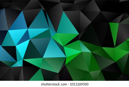 Light Blue, Green vector polygonal template. Shining illustration, which consist of triangles. Brand-new design for your business.