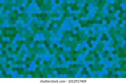 Light Blue, Green vector polygonal illustration, which consist of hexagons. Hexagonal pattern for your business design. Geometric background in Origami style with gradient. 