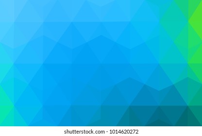 Light Blue, Green vector polygonal illustration, which consist of triangles. Triangular pattern for your business design. Geometric background in Origami style with gradient. 