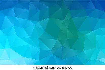 Light Blue, Green vector polygonal pattern. Shining illustration, which consist of triangles. Triangular pattern for your business design.