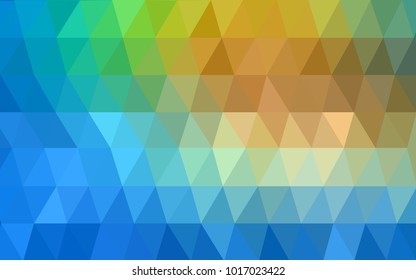 Light Blue, Green vector polygonal illustration, which consist of triangles. Triangular pattern for your business design. Geometric background in Origami style with gradient. 