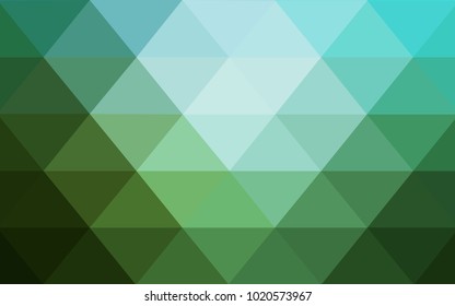 Light Blue, Green vector polygonal illustration, which consist of triangles. Triangular design for your business. Creative geometric background in Origami style with gradient