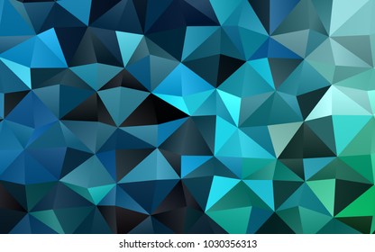 Light Blue, Green vector polygonal template. Colorful abstract illustration with gradient. The textured pattern can be used for background.