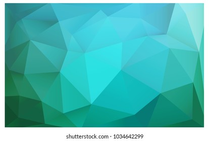 Light Blue, Green vector polygonal illustration, which consist of triangles. Triangular pattern for your business design. Geometric background in Origami style with gradient. 