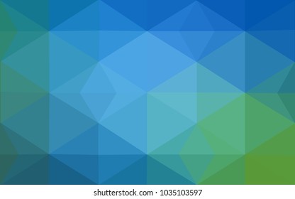 Light Blue, Green vector polygonal illustration, which consist of triangles. Triangular design for your business. Creative geometric background in Origami style with gradient