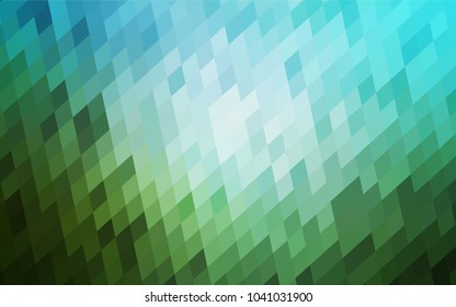 Light Blue, Green vector polygonal illustration, which consist of rectangles. Rectangular pattern for your business design. Geometric background in Origami style with gradient. 