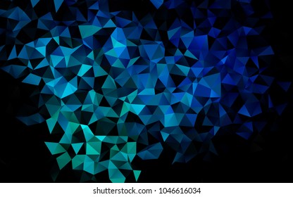 Light Blue, Green vector polygonal background. Triangular geometric sample with gradient.  Brand-new design for your business.