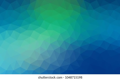 Light Blue, Green vector polygonal illustration, which consist of triangles. Triangular design for your business. Creative geometric background in Origami style with gradient