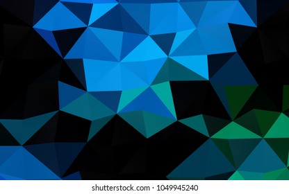 Light Blue, Green vector polygonal pattern. A vague abstract illustration with gradient. A completely new design for your business.