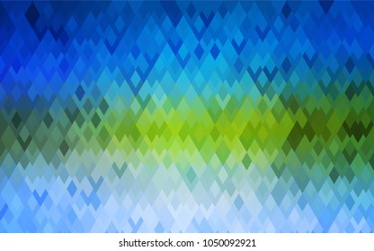 Light Blue, Green vector polygonal illustration consisting of rectangles. Rectangular design for your business. Creative geometric background in origami style with gradient.