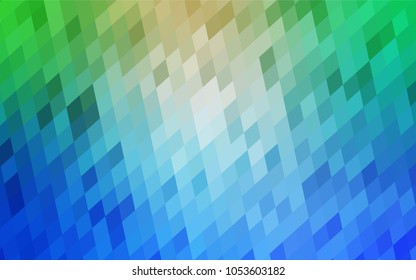 Light Blue, Green vector polygonal illustration, which consist of rectangles. Rectangular pattern for your business design. Geometric background in Origami style with gradient. 