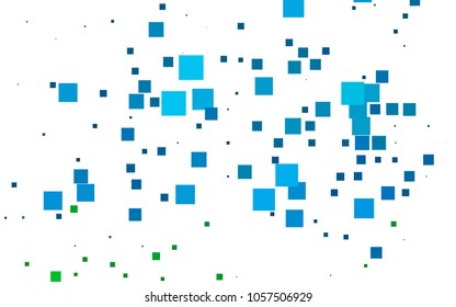Light Blue, Green vector polygonal illustration, which consist of rectangles. Rectangular pattern for your business design. Geometric background in Origami style with gradient. 
