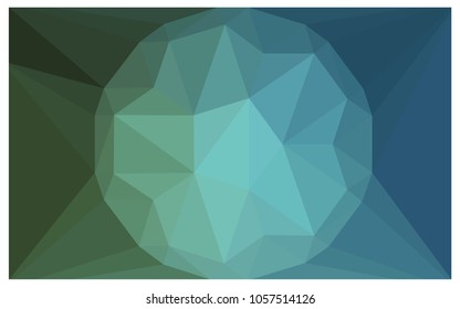 Light Blue, Green vector polygonal illustration, which consist of triangles with a gemstone in center. Triangular design of a huge diamond for your business. Creative geometric background of gems.