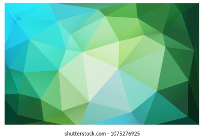 Light Blue, Green vector polygonal illustration, which consist of triangles. Triangular pattern for your business design. Geometric background in Origami style with gradient. 
